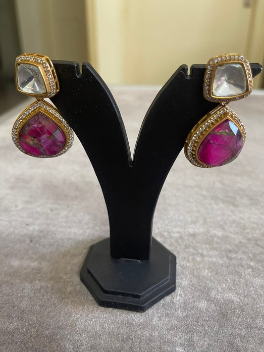 Doublet Stone Earrings