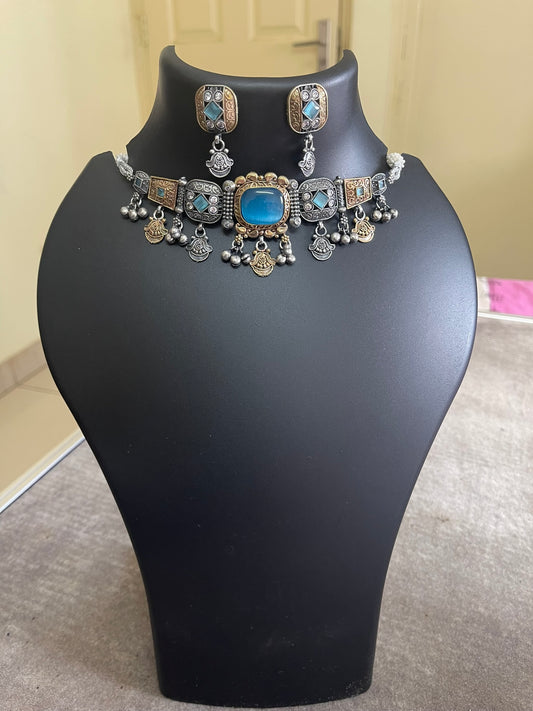 Dual Tone Set with monalisa stone